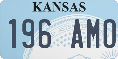 KS license plate 196AMO
