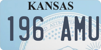 KS license plate 196AMU