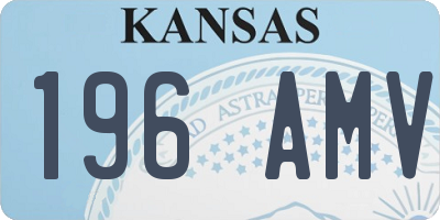 KS license plate 196AMV