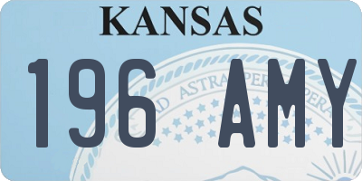 KS license plate 196AMY