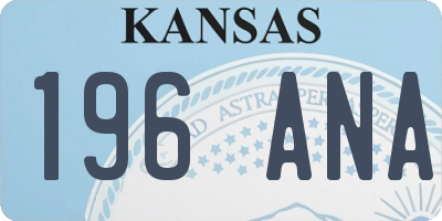 KS license plate 196ANA