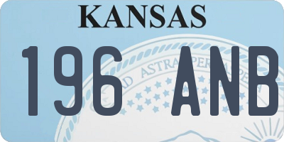 KS license plate 196ANB