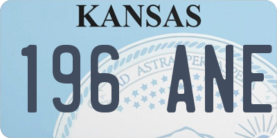 KS license plate 196ANE