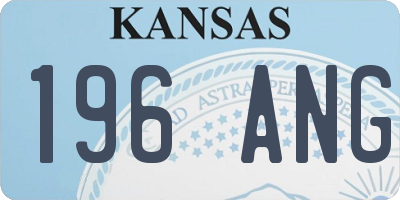 KS license plate 196ANG