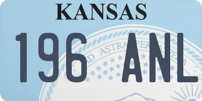 KS license plate 196ANL