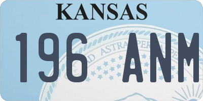 KS license plate 196ANM