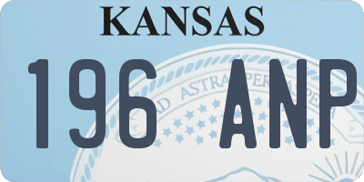 KS license plate 196ANP