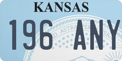 KS license plate 196ANY