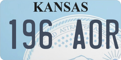 KS license plate 196AOR