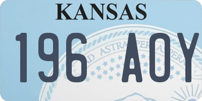 KS license plate 196AOY