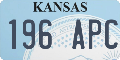 KS license plate 196APC