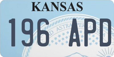 KS license plate 196APD