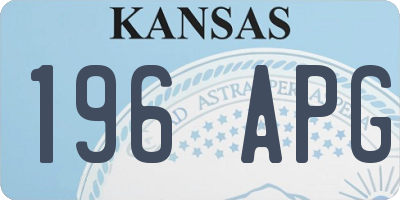 KS license plate 196APG