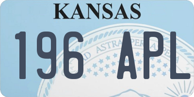 KS license plate 196APL
