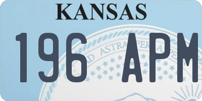 KS license plate 196APM