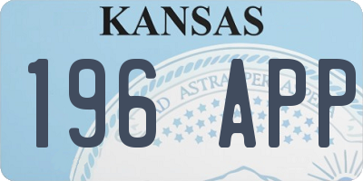 KS license plate 196APP