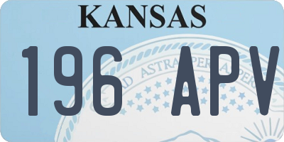 KS license plate 196APV