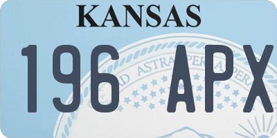 KS license plate 196APX