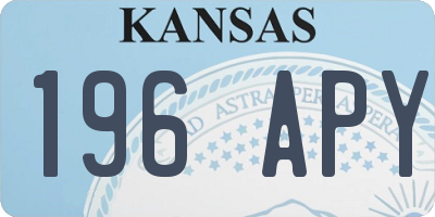 KS license plate 196APY