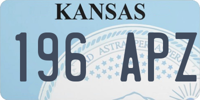 KS license plate 196APZ