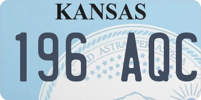 KS license plate 196AQC