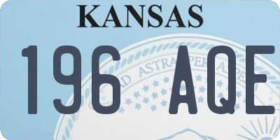 KS license plate 196AQE