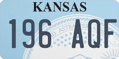 KS license plate 196AQF