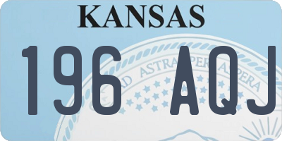 KS license plate 196AQJ