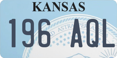 KS license plate 196AQL