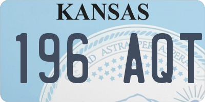 KS license plate 196AQT