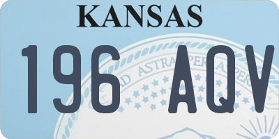 KS license plate 196AQV