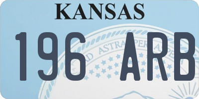 KS license plate 196ARB