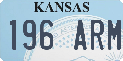 KS license plate 196ARM