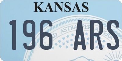 KS license plate 196ARS