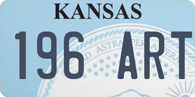 KS license plate 196ART