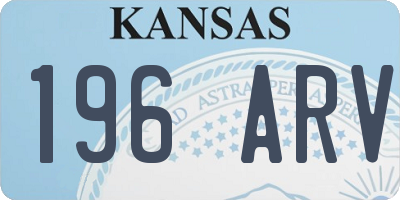 KS license plate 196ARV