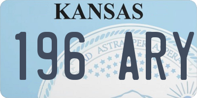 KS license plate 196ARY