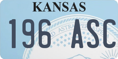 KS license plate 196ASC