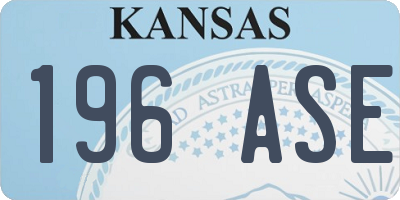KS license plate 196ASE