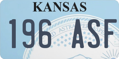 KS license plate 196ASF