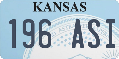 KS license plate 196ASI