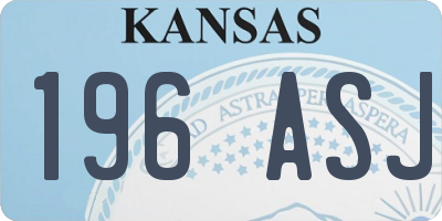 KS license plate 196ASJ