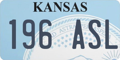 KS license plate 196ASL