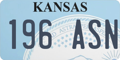 KS license plate 196ASN