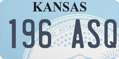 KS license plate 196ASQ
