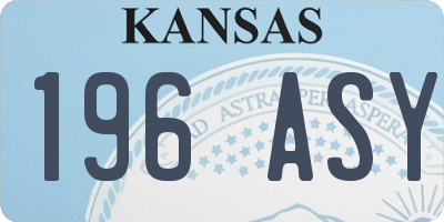 KS license plate 196ASY