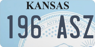 KS license plate 196ASZ