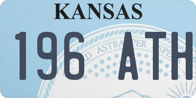 KS license plate 196ATH