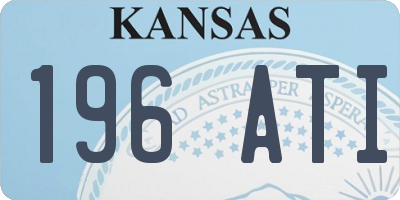 KS license plate 196ATI