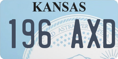 KS license plate 196AXD